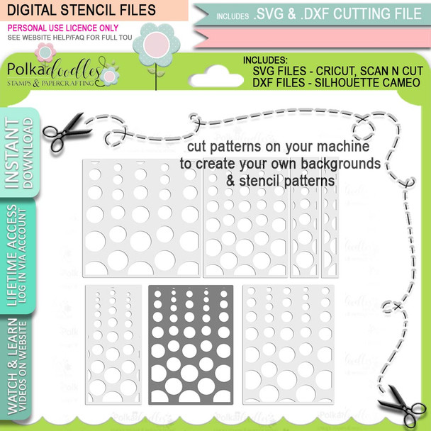 Shaded Dotty background SVG Files for Cricut Silhouette Scan and Cut machines – for handmade cards, cardmaking, crafting, templates