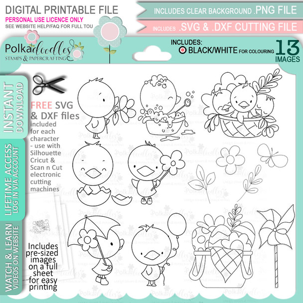 Springtime Smiles Spring Easter big value bundle - BIG KAHUNA printable clipart digital stamp, digistamp for cards, cardmaking, crafting and stickers