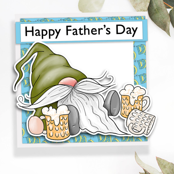 Dad Father Celebrate Relax Gnome For Men - Bundle of printable clipart digital stamp, digistamp for cards, cardmaking, crafting and stickers