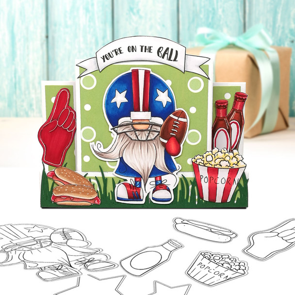 American Football Gnome For Men - COLOUR Bundle of printable clipart digital stamp, digistamp for cards, cardmaking, crafting and stickers