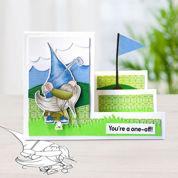 Golf Gnome For Men - Bundle of printable clipart digital stamp, digistamp for cards, cardmaking, crafting and stickers