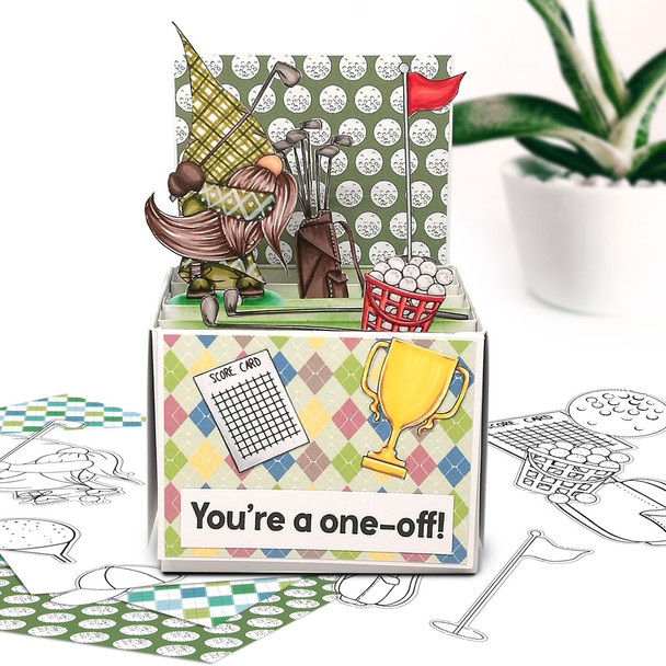 Golf Gnome For Men - Bundle of printable clipart digital stamp, digistamp for cards, cardmaking, crafting and stickers