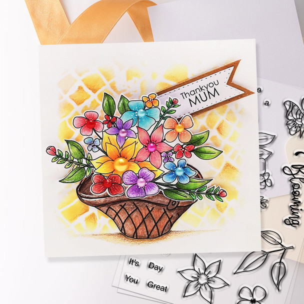 Blooming Blossom Flower Stamp set 4 x 6" (PD8663)