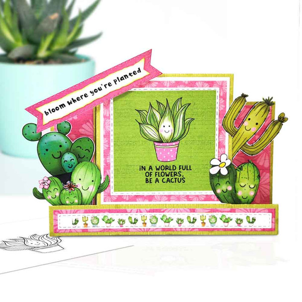 Cactus Pot (precoloured) printable clipart digital stamp for cardmaking, craft & stickers