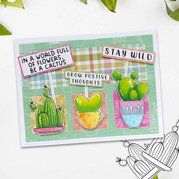 Cactus Mountain (precoloured) printable clipart digital stamp for cardmaking, craft & stickers