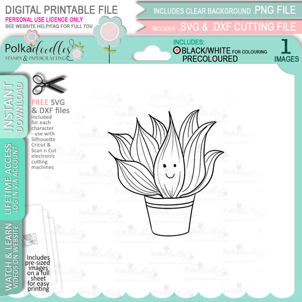 Plant Fun - printable clipart digital stamp for cardmaking, craft & stickers