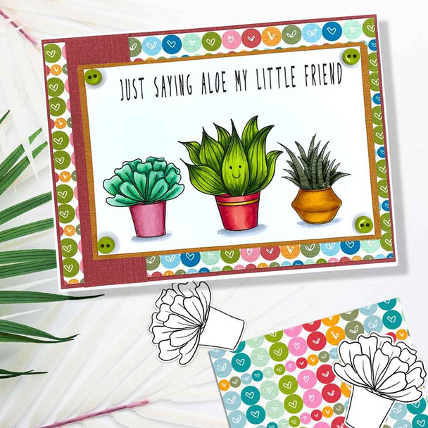 Spiky Succulent - printable clipart digital stamp for cardmaking, craft & stickers