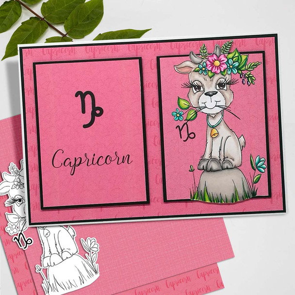 Capricorn digital stamp - printable clipart for cardmaking, craft, scrapbooking & stickers