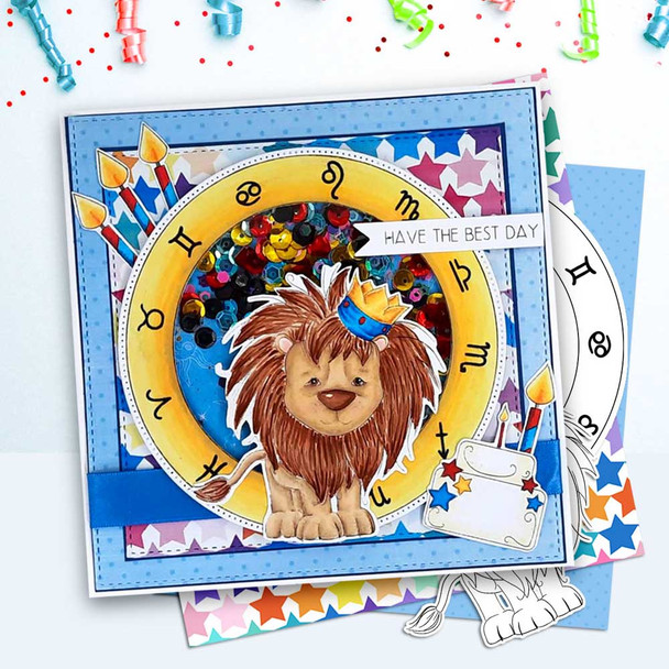 Leo Lion digital stamp - printable clipart  for cardmaking, craft, scrapbooking & stickers