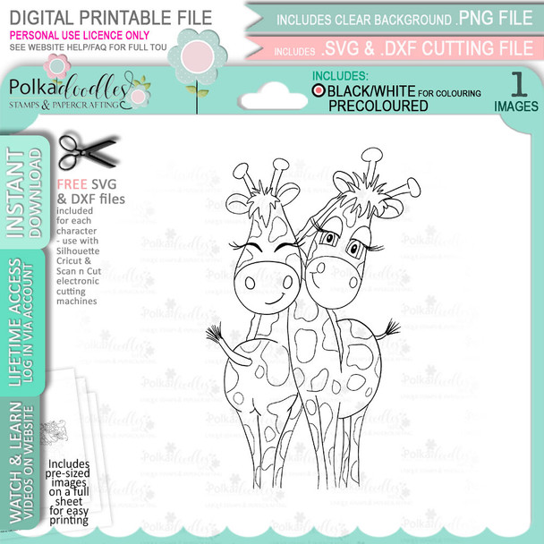 Gemini digital stamp - printable clipart  for cardmaking, craft, scrapbooking & stickers