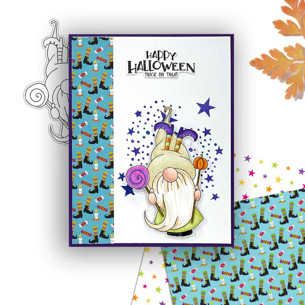 Candy Boots Halloween Gnome digital stamp - (COLOUR) printable clipart  for cardmaking, craft, scrapbooking & stickers