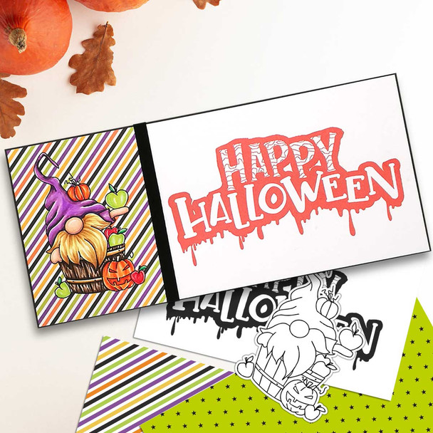 18 Halloween Gnome digital stamps bundle - printable clipart  for cardmaking, craft, scrapbooking & stickers
