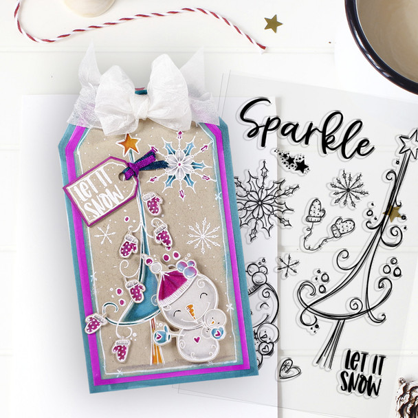 Sparkle Kingdom Snowman - Christmas 4 x 6" clear photopolymer stamp set