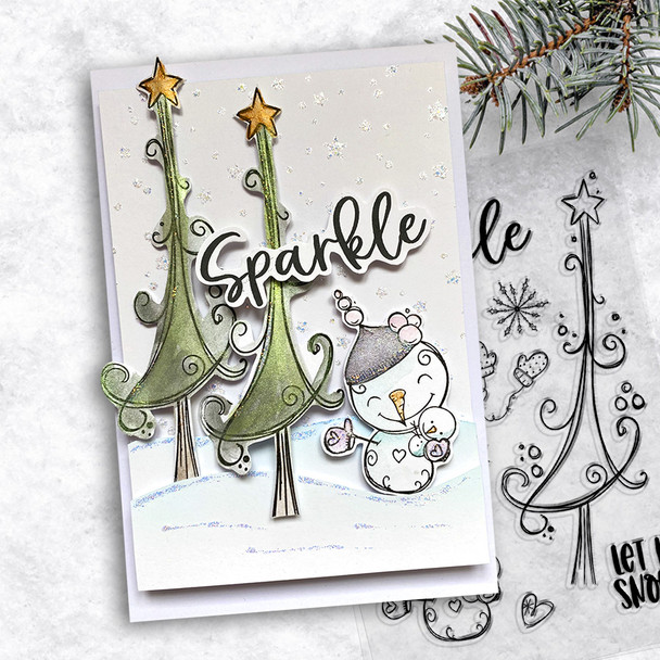 Sparkle Kingdom Snowman - Christmas 4 x 6" clear photopolymer stamp set