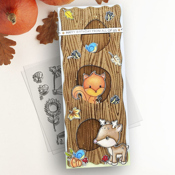 Autumn Fun Critters - 4 x 4" clear photopolymer stamp set