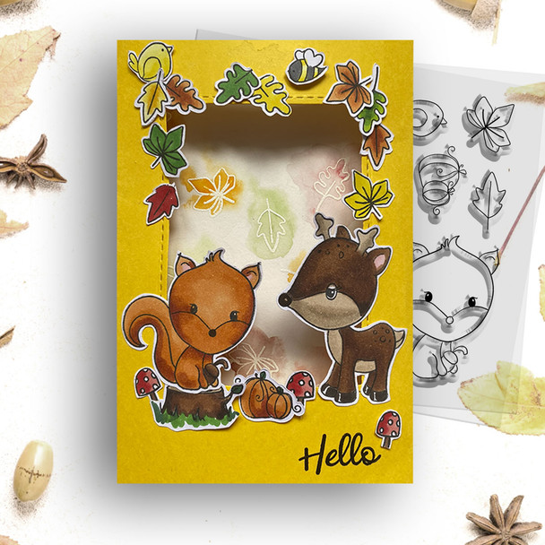 Autumn Fun Critters - 4 x 4" clear photopolymer stamp set