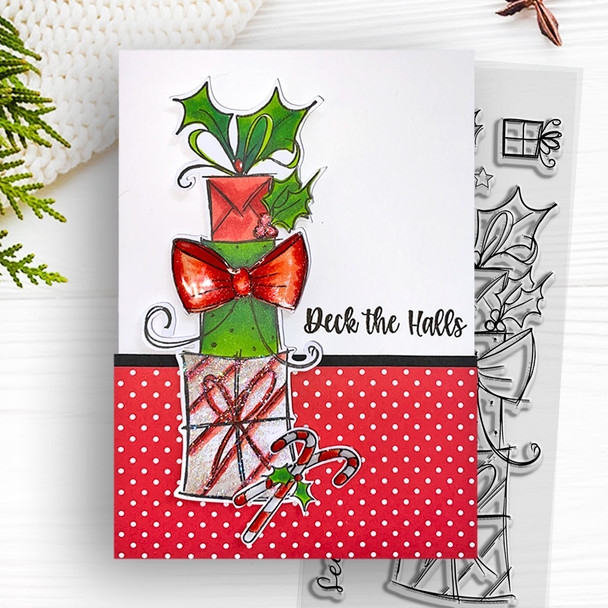 Piles of Presents Stamps 3 x 6" photopolymer stamp set