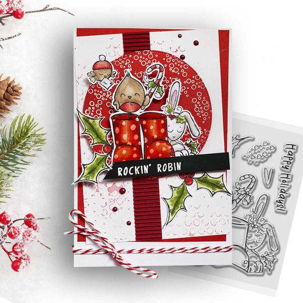 Christmas Boots Stamps 3 x 4" photopolymer craft stamp set