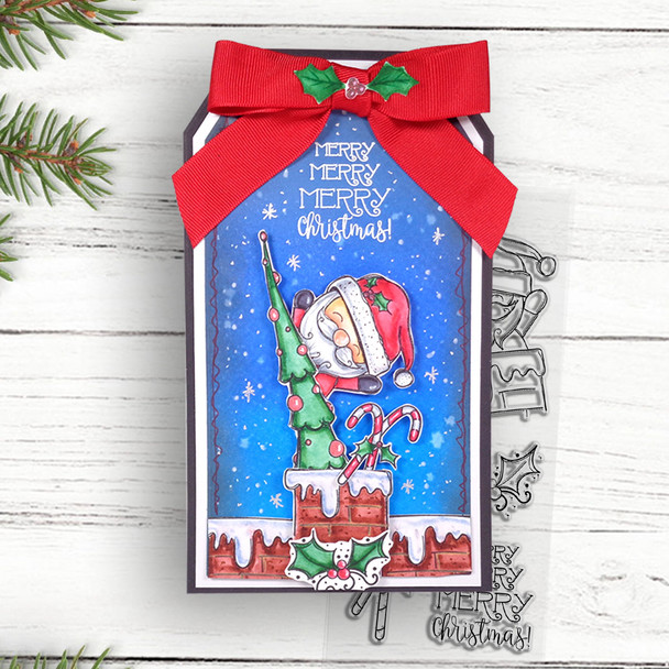 Merry Santa Stamps 3 x 6" photopolymer stamp set