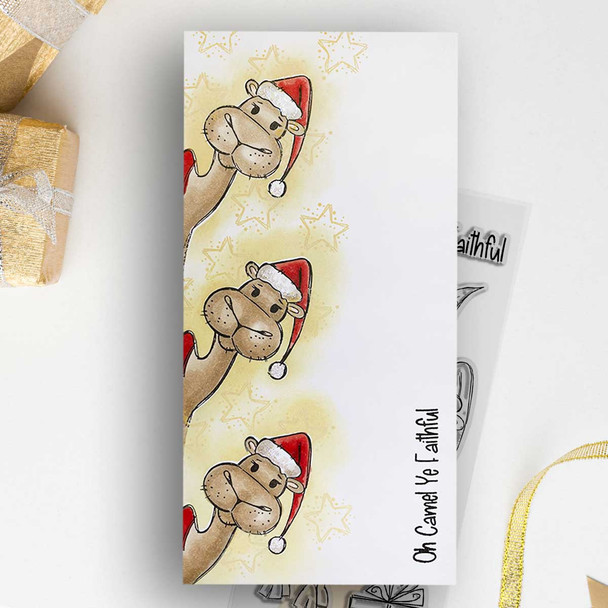 O Camel Ye Faithful Christmas Holiday clear stamps 3 x 6"