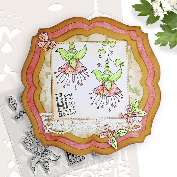 Hello - Funky Flowers Clear Stamp set