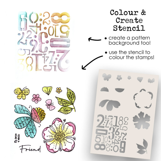 Funky Flower Friend 2 - in 1 Colour & Create Stencil