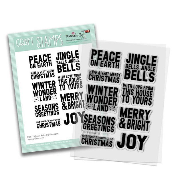 ingle Bells Bold Messages & Greetings Christmas Clear stamp set