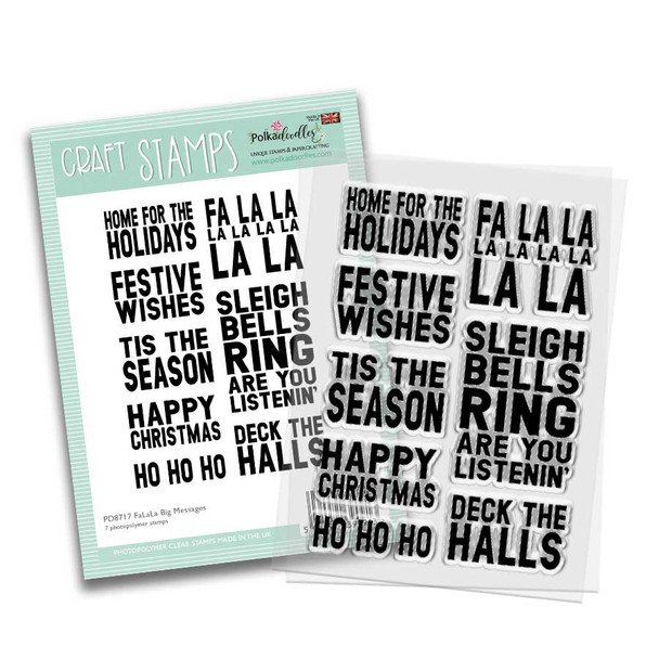 Fa La La Bold Messages & Greetings Christmas Clear stamp set
