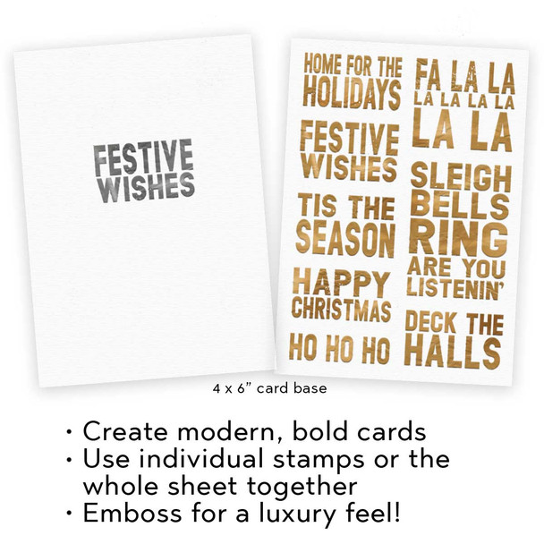 Fa La La Bold Messages  & Greetings Christmas Clear stamp set