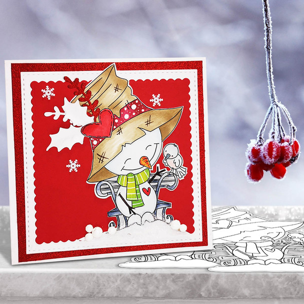 Sweet Tweets Frosty Smiles Snowman - Christmas 3 x 4" clear photopolymer stamp set