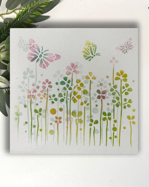Wildflower Meadow 6 x 6" craft stencil