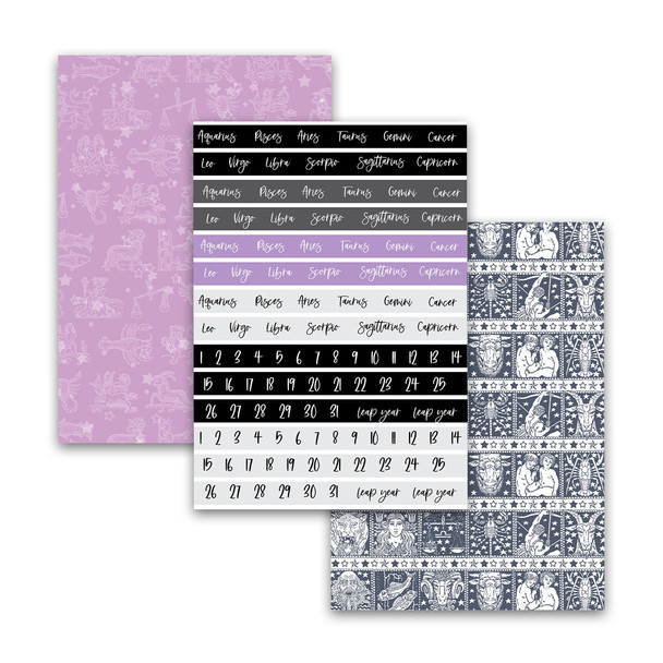 Zodiac paper patterns & ephemera pack