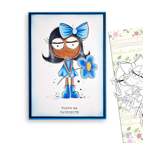 Flower Rebel girl -  cute printable craft digital stamp craft download