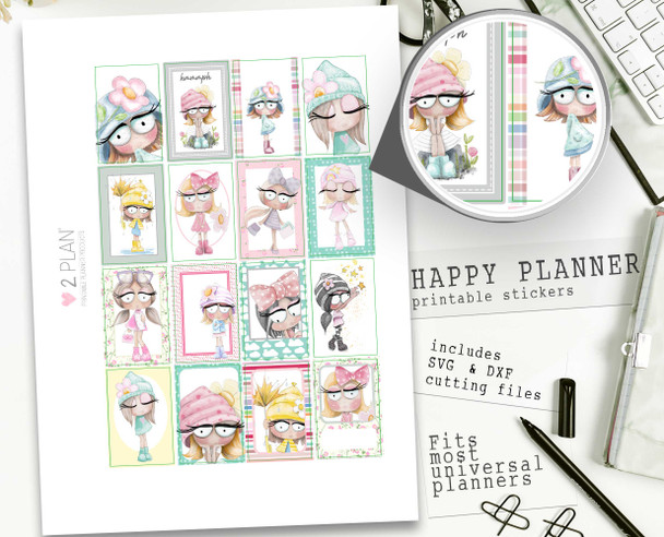 Rebel cute Printable Planner Stickers, Valentines Day Weekly Planner Kit Classic Happy Planner, Printable stickers, cardmaking & crafts