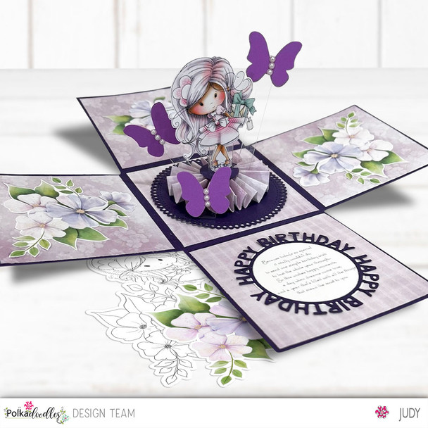 Lilac Haze watercoloured flowers -  printable craft digital stamp download, SVG, papers, greeting