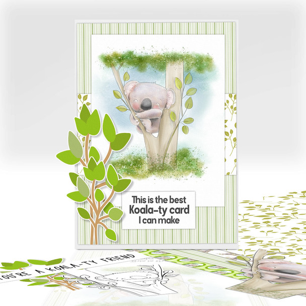 Cute Koala -  printable craft digital stamp download, SVG, papers, greeting