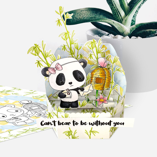 Lazy sleeping on a branch - Noodle Panda Bear Cute printable digital stamp with SVG outlines for card making, crafting, printable planner sticker.