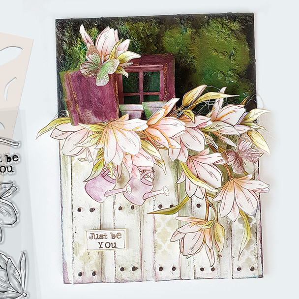 Lily Vase clear craft card making stamps