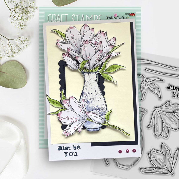 Lily Vase Colour & Create craft card making Stencil