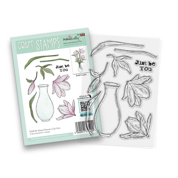 Lily Vase Colour & Create craft card making Stencil