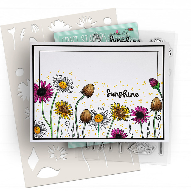 Wild Sunshine Colour & Create craft card making Stencil