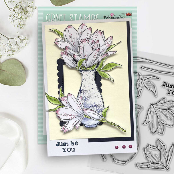 Lily Vase clear craft card making stamps