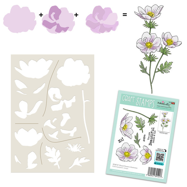 Beautiful Anemone Stencil clear craft card making stamps