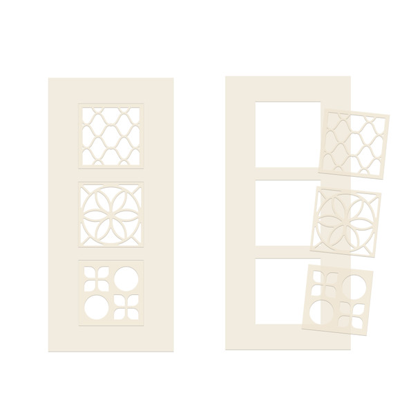 Switchables® Square Triptych craft card making Stencil and Mask