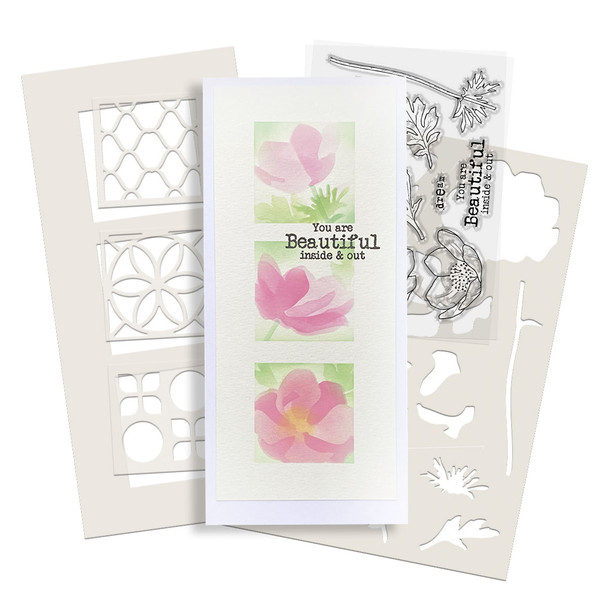 Switchables® Square Triptych craft card making Stencil and Mask