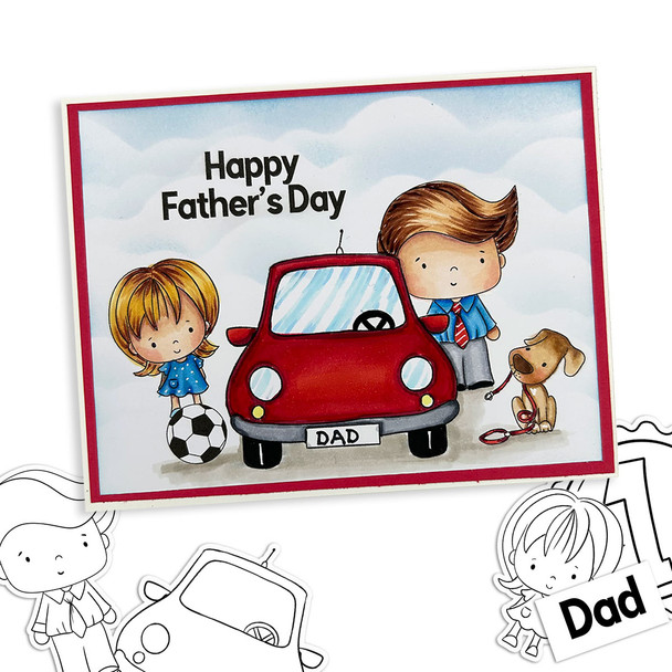 Dad Father Family bundle -  printable craft digital stamp download, SVG, papers, greeting