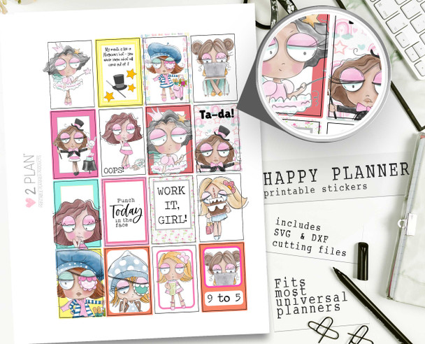 Wanda Cute printable Planner kit. Printable Planner Stickers, Weekly Planner Kit Classic Happy Planner, Printable stickers, cardmaking & crafts