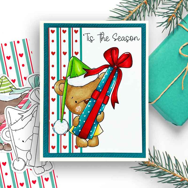 Christmas-big-gift-bear-printable-stamp-Wendy-J