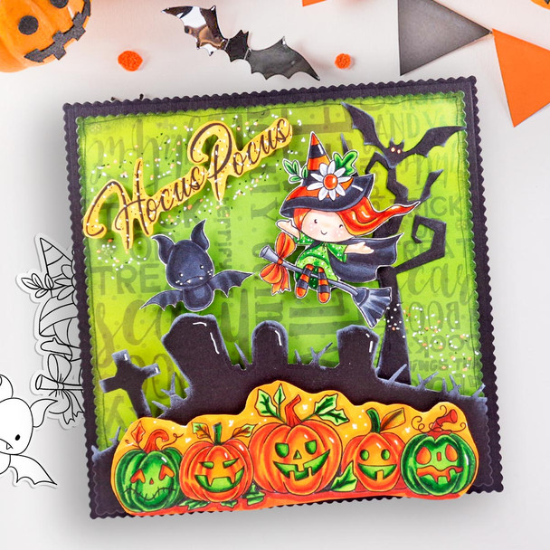 Hocus Pocus Witch Halloween printable digital stamp craft card making scrapbooking sticker