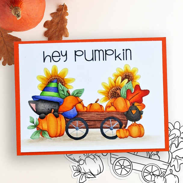 Autumn Fall Halloween Treat printable digital stamp craft card making scrapbooking sticker